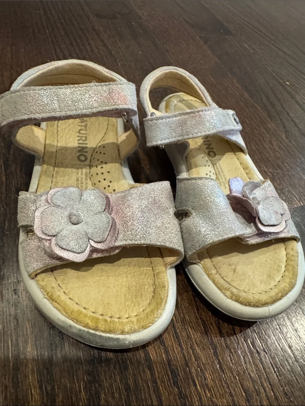 Naturino Amrock Flower Leather Sandals Girls EU 25 US 8